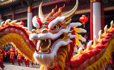 AI generated dragon dance in chinese new year festival 37371717 Stock ...