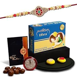 DeoDap (K1_406_BS32) Rakhi Combo with Chocolate Butter Scotch 32gm ...