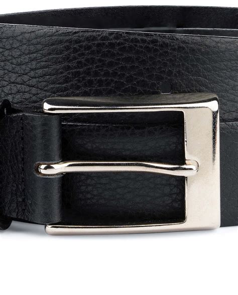 Buy Black Men's Dress Belt | Soft Pebble Leather | LeatherBeltsOnline.com