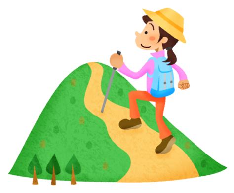 Woman hiking in mountain | Free Clipart Illustrations | Japaclip