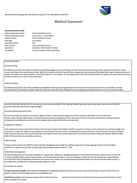Image result for Roofing Method Statement Example