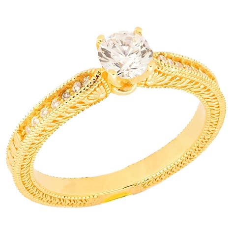 1 ct moissanite 14k gold engagement ring. For Sale at 1stDibs