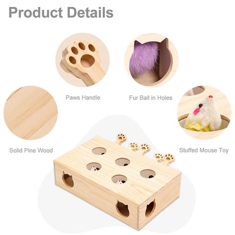 Cat Toys Interactive Whack-A-Mole Solid Wood Toys | Ubuy India