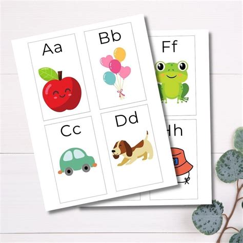 26 printable alphabet flash cards abc printable picture flashcards ...