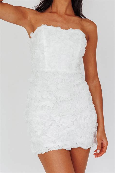 Shop the Charmer Floral Embellished Mini Dress Ivory