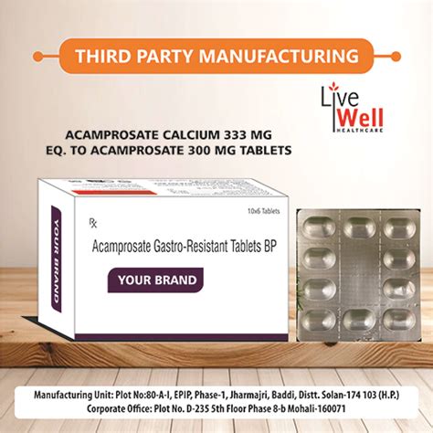 Acamprosate Calcium 300mg Tablets Live Well Healthcare