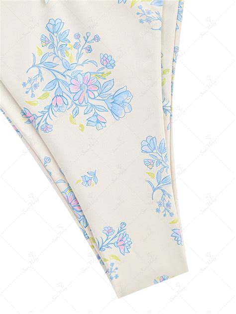 Seamolly Tiny Blue Floral Bow Tie Triangle Tanga Bikini Set