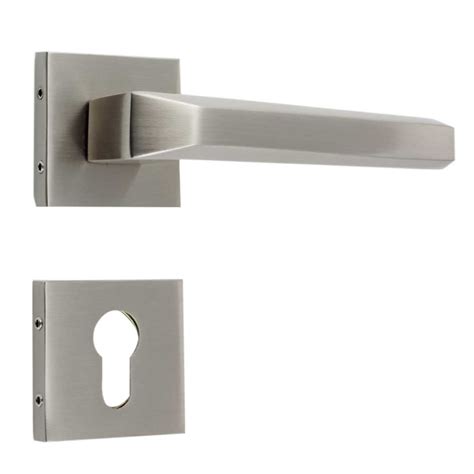 Handmade Silver Polish Brass Mortise Door Lock Handle Set
