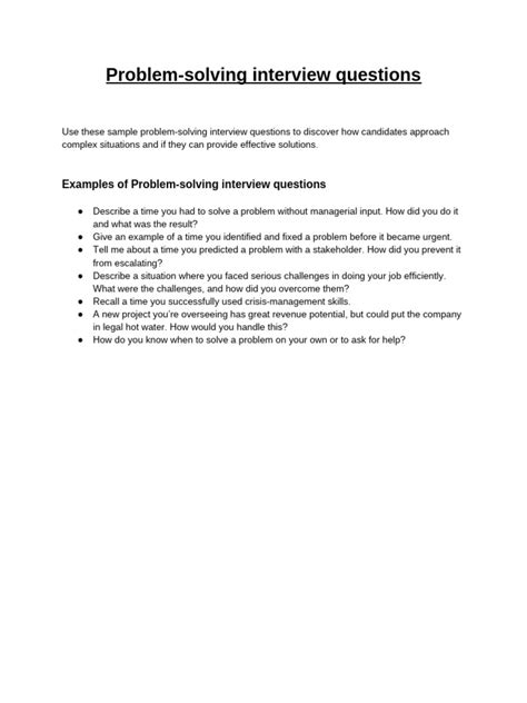 Image result for Interview Questions Problem Solve