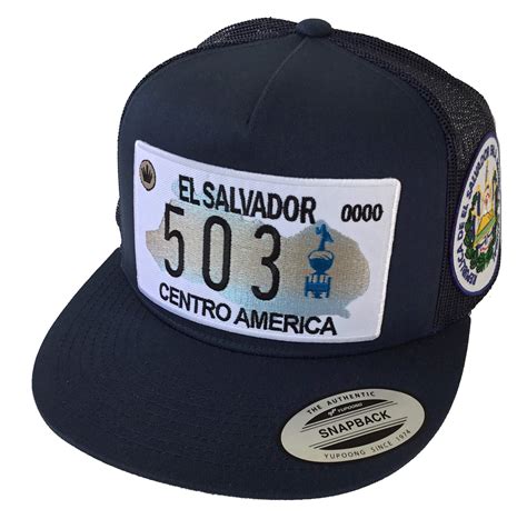 Buy Mexico El Salvador placa y el Logo al lado 2 Logos hat Navy mesh ...