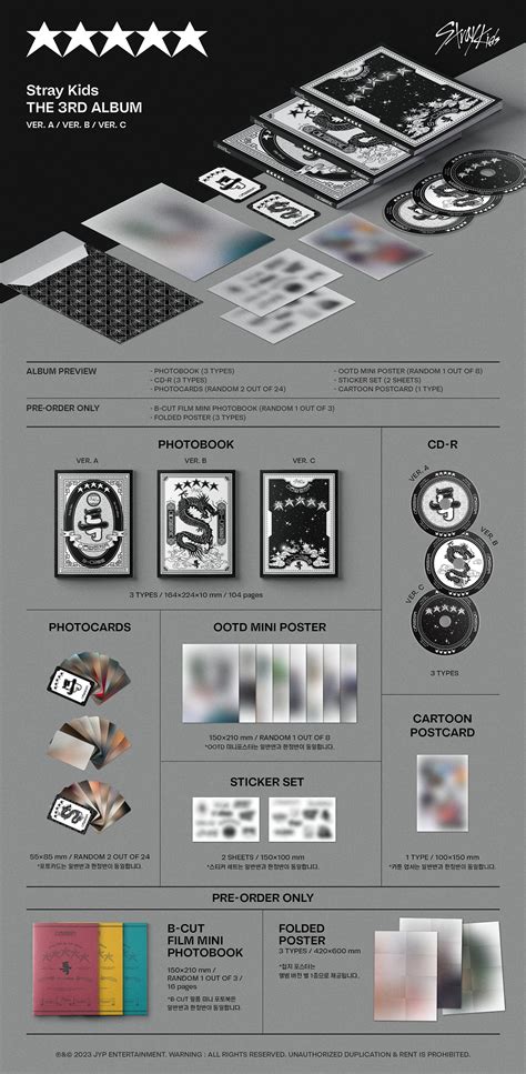 Stray Kids 韓国3rdフルアルバム『★★★★★ (5-STAR) 』米「ビルボード200」で3作連続1位獲得！《VER.A / B ...