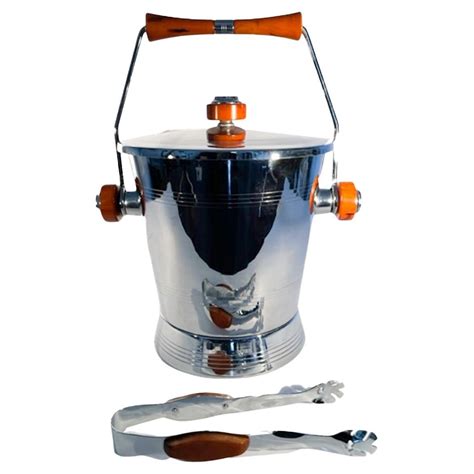 Art Deco Chrome Penguin Hot/Cold Server / Ice Bucket by West Bend, Red ...