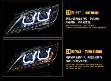 Toyota Camry V50 LED Headlight 2012-2014 Camry LED DRL Hid Head lamp l ...