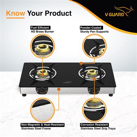 V-Guard Industries Limited VGD 260 SX 2 Burner Glass Gas Stove