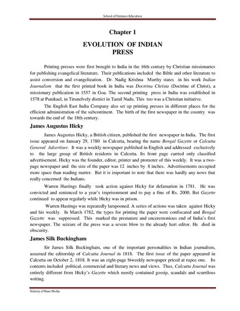 Evolution of Indian press - Chapter 1 EVOLUTION OF INDIAN PRESS ...