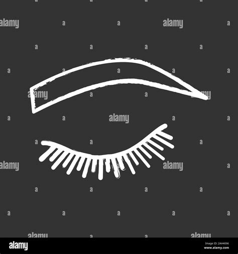 Soft arched eyebrow shape chalk icon. Rounded, curved eyebrows. Brows ...