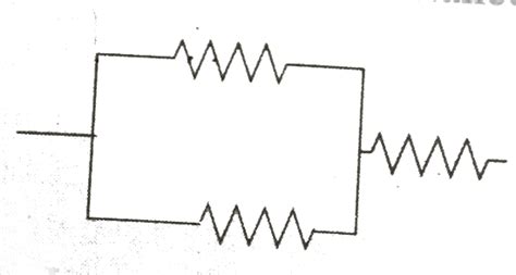 Each of three resistors in fig. `7.12` has a resistance of `2 Omega ...