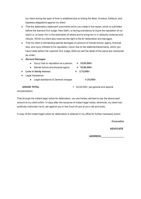 Draft & Send a Legal Notice for Defamation - Format & Reply
