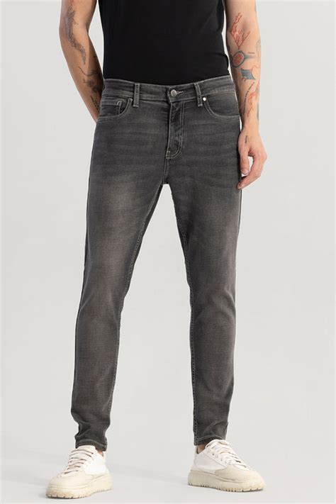 Buy Men's Rocco Shadow Grey Skinny Fit Jeans Online | SNITCH
