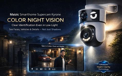 Buy Grousale Supercam Kyrone 5+5MP Dual Lens WiFi Outdoor CCTV Camera ...