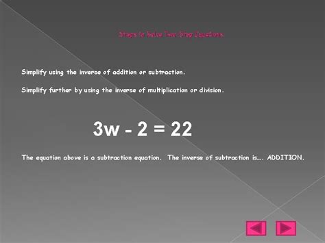 Example of Two Step Equations Using Addition and Multiplication 的图像结果
