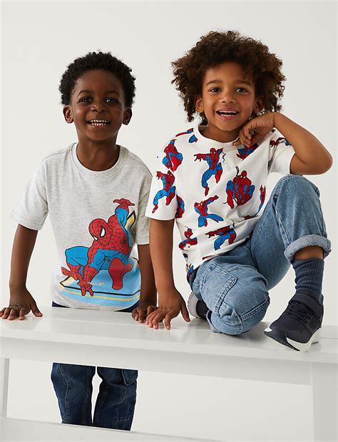 Buy 2pk Cotton Rich Spider-Man™ T-Shirts at Marks & Spencer