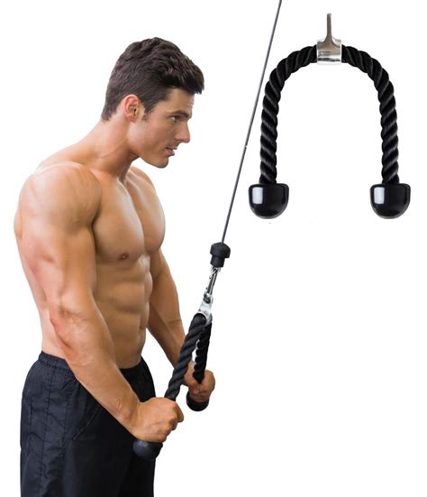 Tricep Rope Pull Down 28 INCH, Press Down Push Pull Cord Triceps Rope ...