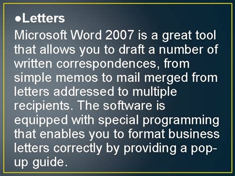 Using Wizard Design a Professional Letter Using Window 2007 的图像结果