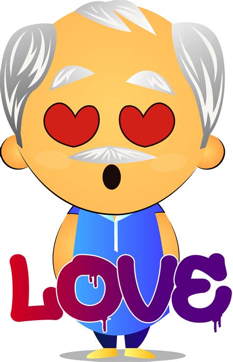 Old man is in love, illustration, vector on white background. 13907766 ...