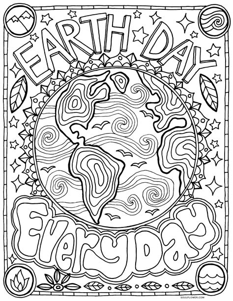 Free Printable Earth Day Coloring Page - Printable New Year Banners