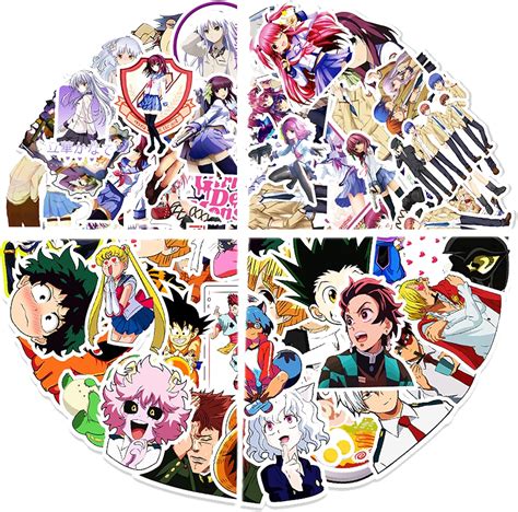 Buy Anime Mixed Stickers, Vinyl Waterproof Stickers for Laptop Water ...