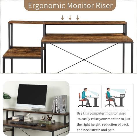 Computer Desk 59 inch Home Office Storage Shelves India | Ubuy