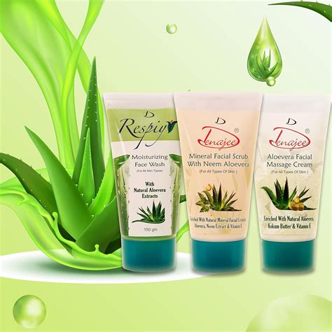 DENAJEE Aloevera Facial Kit (Aloevera Facewash 150gm, Neem Aloevera ...