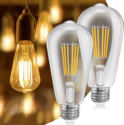 UNILAMP E26 LED Bulb 60 Watt Equivalent Dimmable, 6W Edison Light Bulb ...