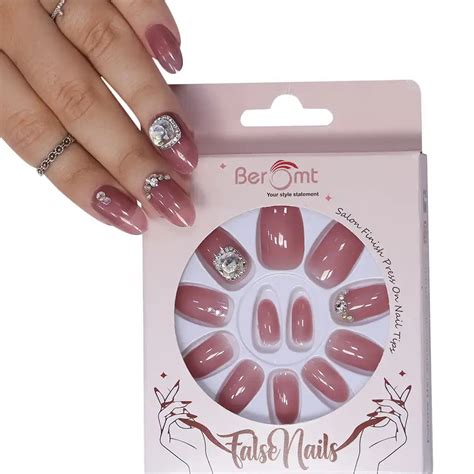 Beromt Bridal Nude False Nails |Artificial Nails | Party Nails