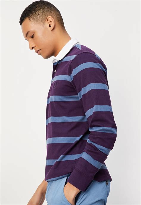 Buy Men Striped Full Sleeve Polo T-shirt Online at just Rs. 899.0 ...