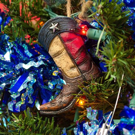 Texas Cowboy Boot Christmas Ornaments - Western, Rustic, Resin, Holiday ...
