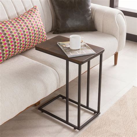 Amazon.com: FURNIREM C-Shaped Handmade Solid Wood End Table, Side Table ...