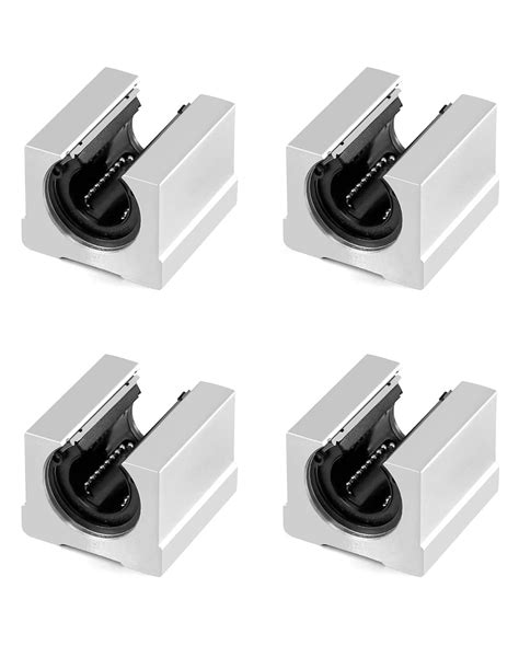 QWORK SBR20UU Aluminum Slide Block, 4 PCS 20mm Linear Bearing Motion ...