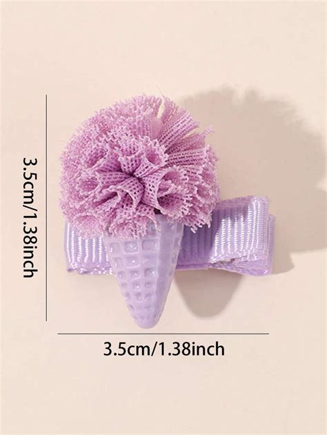 10pcs Ice Cream Cone Hair Clips Set For Girls, Dopamine Color Palette ...