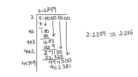 Find the square root of 5 correct up to three decimal places. - Brainly.in