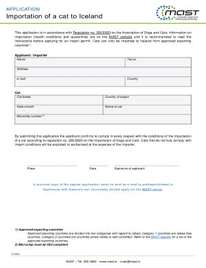 Fillable Online Cat import application Fax Email Print - pdfFiller