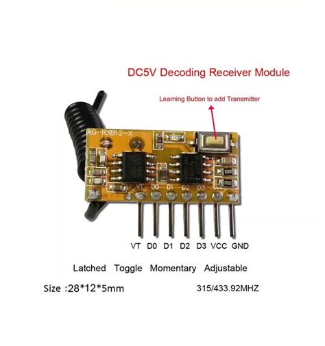 QIACHIP 433MHZ Learning Code EV 1527 Superheterodyne Decode RF Wireles