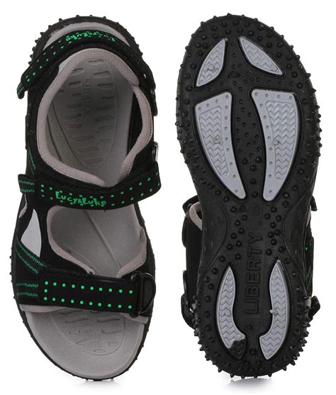 Liberty Brand Boy's Ruskin-1 Black Velcro Sports Sandal Flip Flop ...