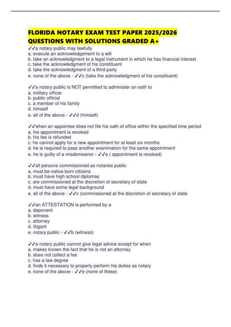 Image result for Sample Florida Notary Test