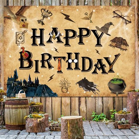 Buy 7x5ft Wizard Birthday Backdrop Wizard Happy Birthday Party ...