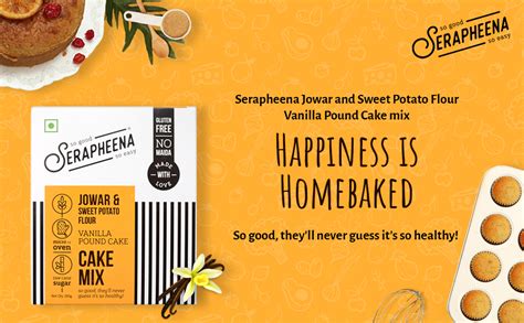 Serapheena Vanilla Pound Cake Mix, 185g x 2 | Jowar and Sweet Potato ...