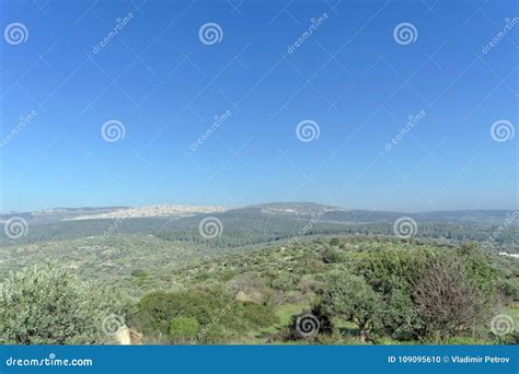 View of the Surroundings from the Mount Tabor in Israel. Stock Photo ...