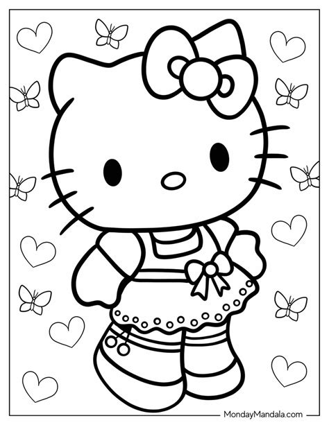 30 Cartoon Coloring Pages (Free PDF Printables) | Hello kitty colouring ...