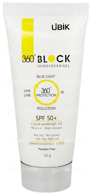 360 Block Spf 50 Plus Gel 50 Gm - Uses, Side Effects, Dosage, Price ...